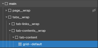 Tabs structure